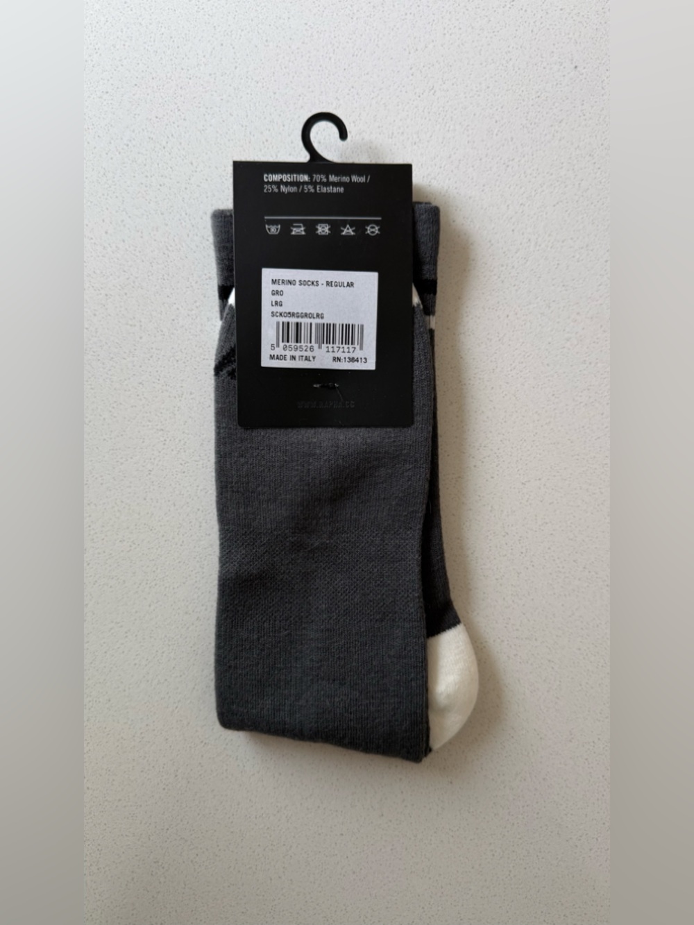 NWT Rapha Merino Socks Gray Large - Picture 2 of 3